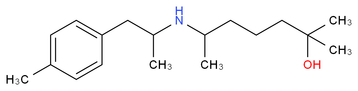 2-methyl-6-{[1-methyl-2-(4-methylphenyl)ethyl]amino}-2-heptanol_分子结构_CAS_)