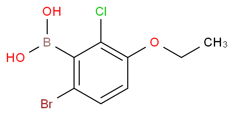 2-Chloro-3-ethoxy-6-bromophenylboronic acid_分子结构_CAS_)