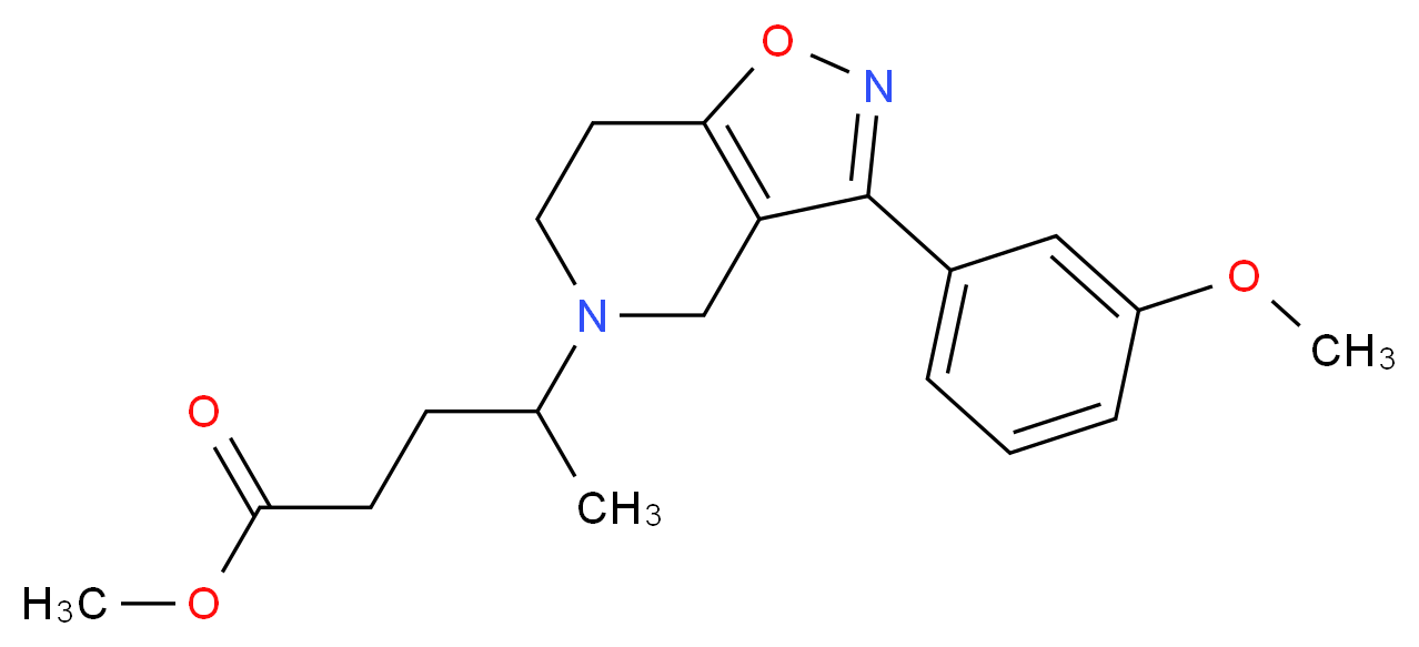 methyl 4-[3-(3-methoxyphenyl)-6,7-dihydroisoxazolo[4,5-c]pyridin-5(4H)-yl]pentanoate_分子结构_CAS_)