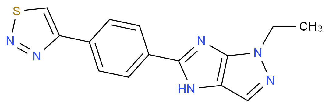 1-ethyl-5-[4-(1,2,3-thiadiazol-4-yl)phenyl]-1,4-dihydroimidazo[4,5-c]pyrazole_分子结构_CAS_)