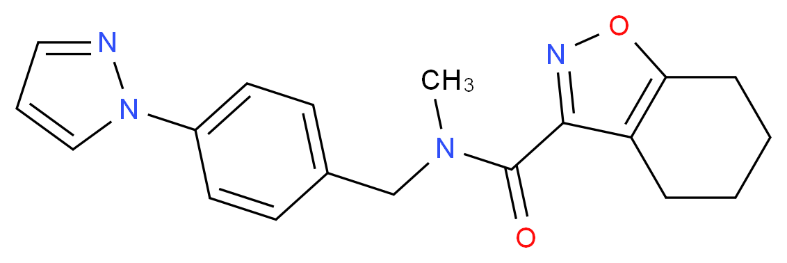 N-methyl-N-[4-(1H-pyrazol-1-yl)benzyl]-4,5,6,7-tetrahydro-1,2-benzisoxazole-3-carboxamide_分子结构_CAS_)