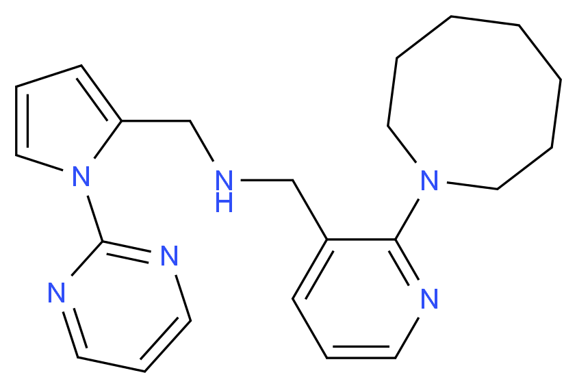 1-[2-(1-azocanyl)-3-pyridinyl]-N-{[1-(2-pyrimidinyl)-1H-pyrrol-2-yl]methyl}methanamine_分子结构_CAS_)