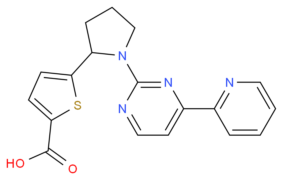 5-{1-[4-(2-pyridinyl)-2-pyrimidinyl]-2-pyrrolidinyl}-2-thiophenecarboxylic acid_分子结构_CAS_)