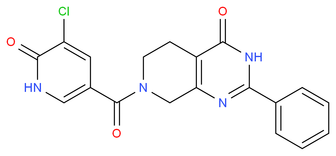 7-[(5-chloro-6-oxo-1,6-dihydropyridin-3-yl)carbonyl]-2-phenyl-5,6,7,8-tetrahydropyrido[3,4-d]pyrimidin-4(3H)-one_分子结构_CAS_)