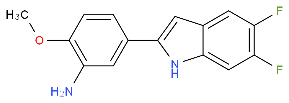 5-(5,6-difluoro-1H-indol-2-yl)-2-methoxyaniline_分子结构_CAS_380885-37-0