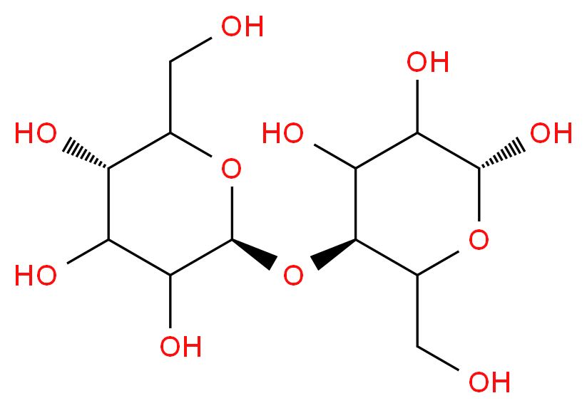 (3S,6S)-2-(hydroxymethyl)-6-{[(3S,6R)-4,5,6-trihydroxy-2-(hydroxymethyl)oxan-3-yl]oxy}oxane-3,4,5-triol_分子结构_CAS_528-50-7