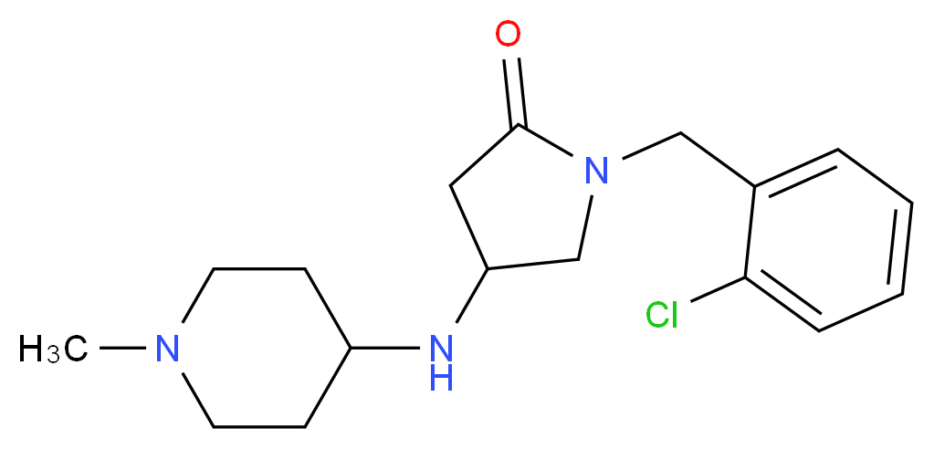1-(2-chlorobenzyl)-4-[(1-methyl-4-piperidinyl)amino]-2-pyrrolidinone_分子结构_CAS_)