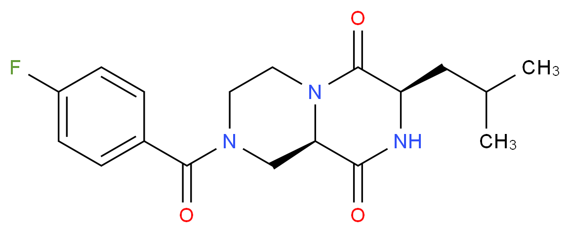 (3R,9aR)-8-(4-fluorobenzoyl)-3-isobutyltetrahydro-2H-pyrazino[1,2-a]pyrazine-1,4(3H,6H)-dione_分子结构_CAS_)