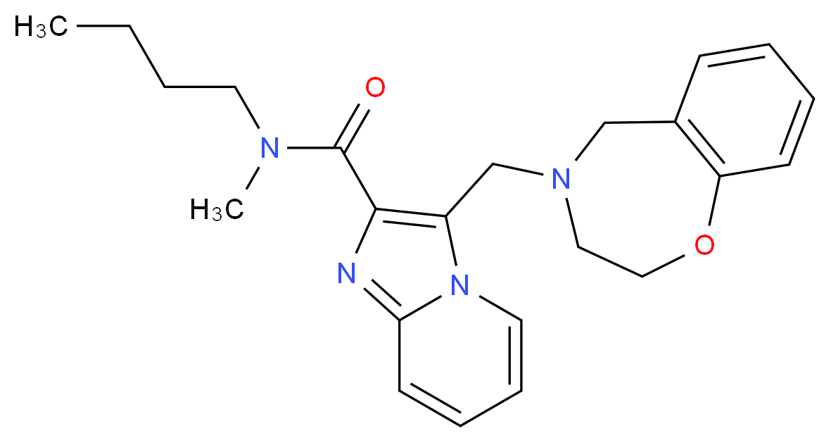 N-butyl-3-(2,3-dihydro-1,4-benzoxazepin-4(5H)-ylmethyl)-N-methylimidazo[1,2-a]pyridine-2-carboxamide_分子结构_CAS_)