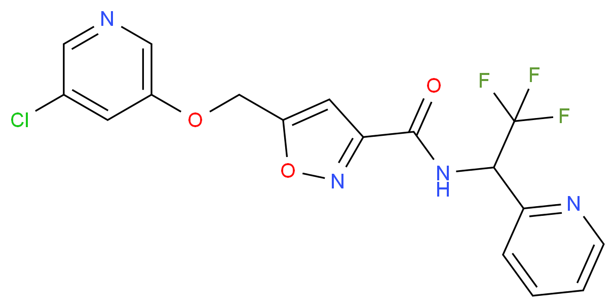 5-{[(5-chloro-3-pyridinyl)oxy]methyl}-N-[2,2,2-trifluoro-1-(2-pyridinyl)ethyl]-3-isoxazolecarboxamide_分子结构_CAS_)
