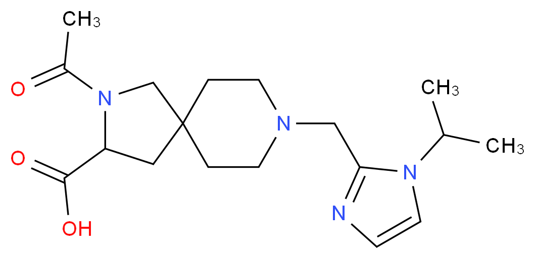 2-acetyl-8-[(1-isopropyl-1H-imidazol-2-yl)methyl]-2,8-diazaspiro[4.5]decane-3-carboxylic acid_分子结构_CAS_)