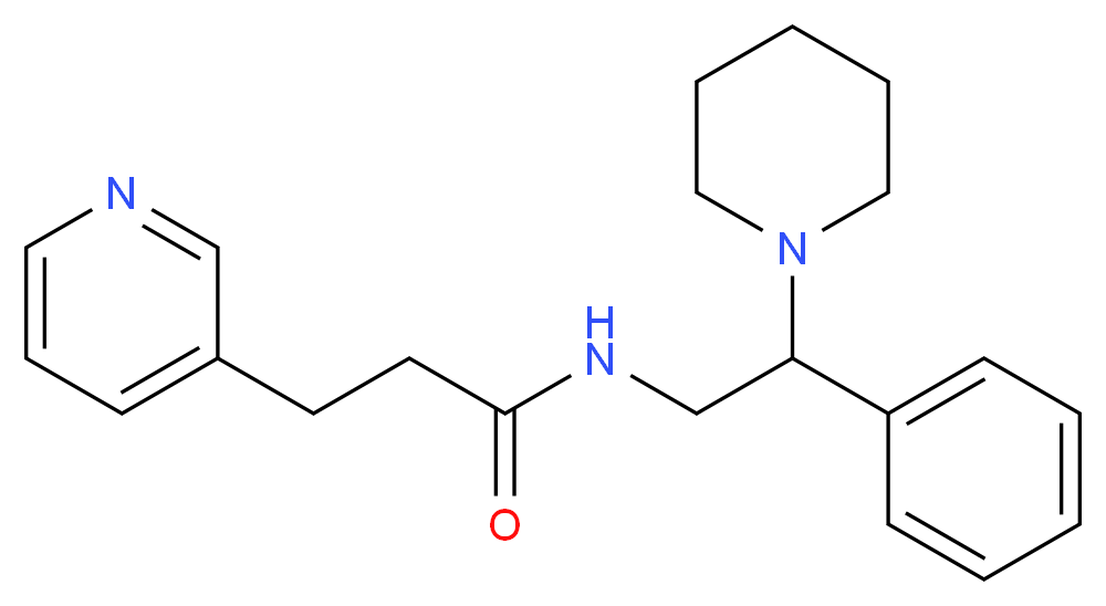 N-(2-phenyl-2-piperidin-1-ylethyl)-3-pyridin-3-ylpropanamide_分子结构_CAS_)