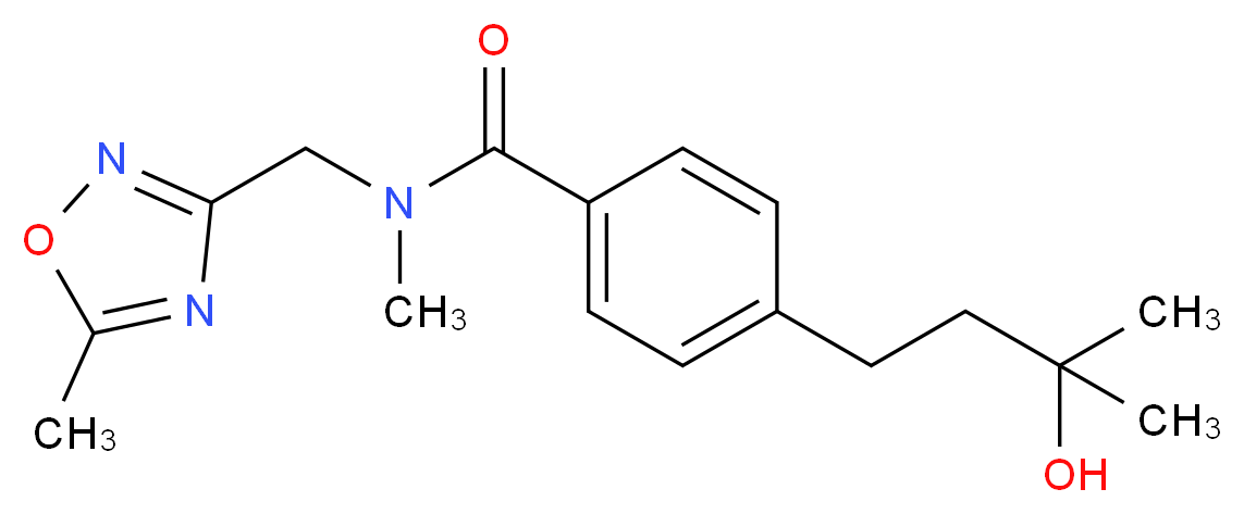 4-(3-hydroxy-3-methylbutyl)-N-methyl-N-[(5-methyl-1,2,4-oxadiazol-3-yl)methyl]benzamide_分子结构_CAS_)