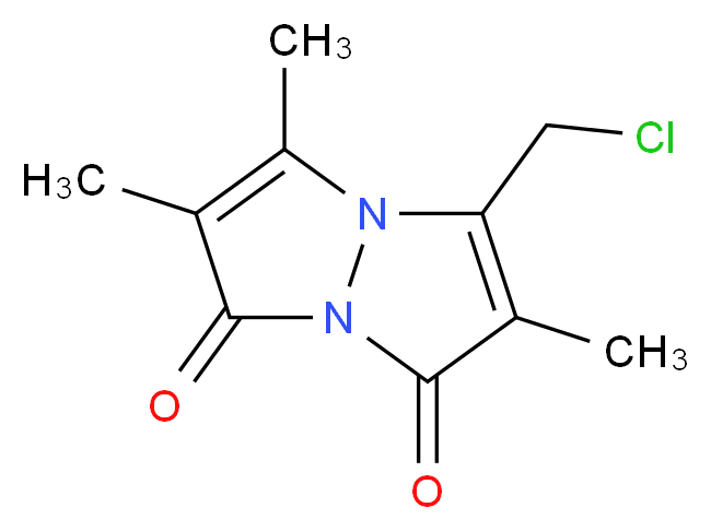3-(chloromethyl)-2,5,6-trimethyl-1H,7H-[1,2]diazolo[1,2-a]pyrazole-1,7-dione_分子结构_CAS_76421-73-3