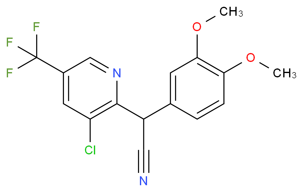 2-[3-Chloro-5-(trifluoromethyl)-2-pyridinyl]-2-(3,4-dimethoxyphenyl)acetonitrile_分子结构_CAS_)