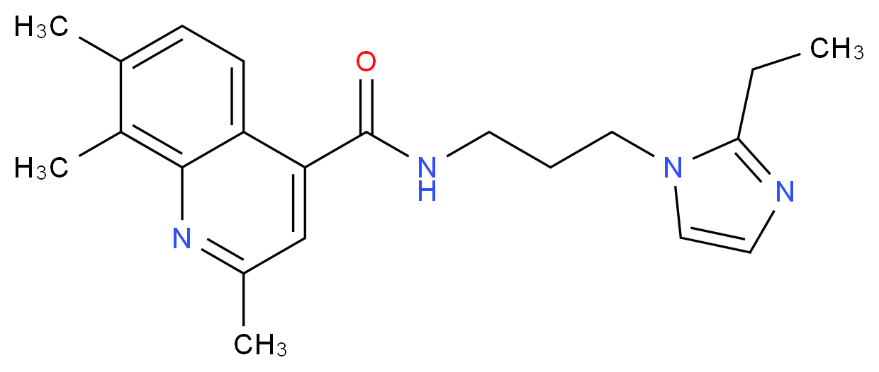 N-[3-(2-ethyl-1H-imidazol-1-yl)propyl]-2,7,8-trimethyl-4-quinolinecarboxamide_分子结构_CAS_)