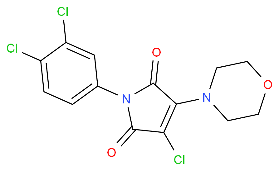 3-chloro-1-(3,4-dichlorophenyl)-4-(morpholin-4-yl)-2,5-dihydro-1H-pyrrole-2,5-dione_分子结构_CAS_415713-60-9