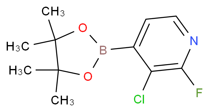 3-chloro-2-fluoro-4-(tetramethyl-1,3,2-dioxaborolan-2-yl)pyridine_分子结构_CAS_1073353-71-5