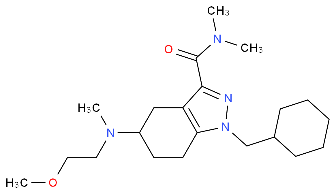 1-(cyclohexylmethyl)-5-[(2-methoxyethyl)(methyl)amino]-N,N-dimethyl-4,5,6,7-tetrahydro-1H-indazole-3-carboxamide_分子结构_CAS_)