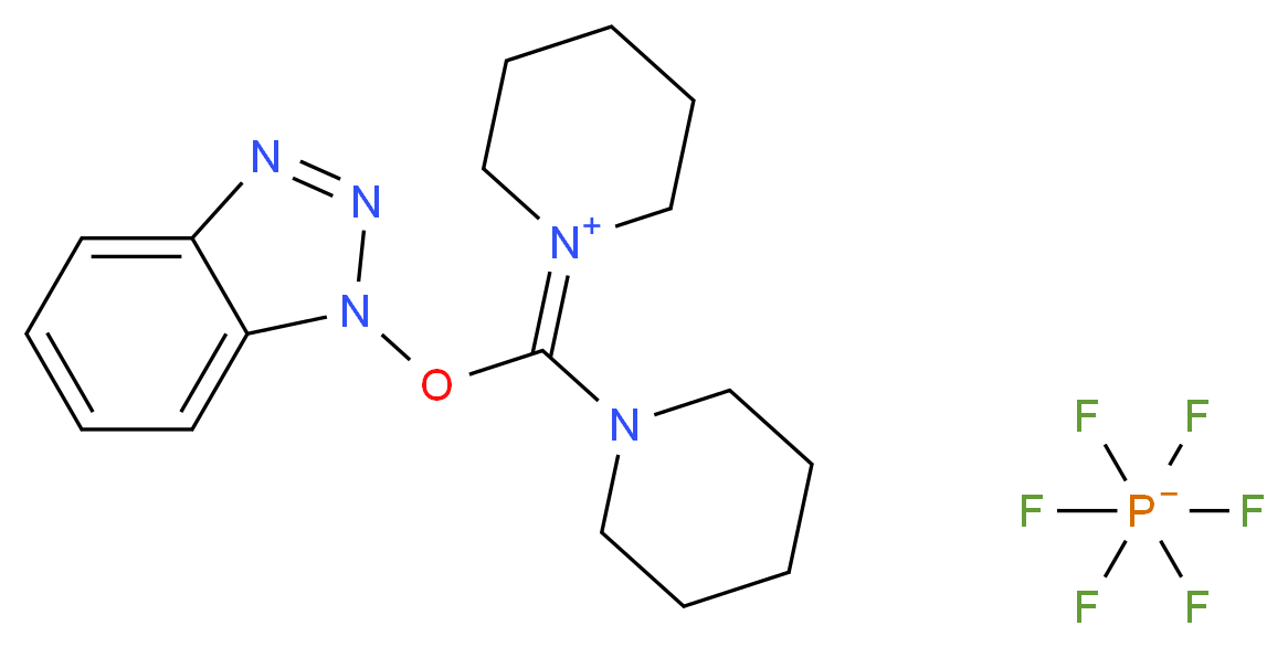 (苯并三氮唑-1-基氧基)二哌啶碳六氟磷酸盐_分子结构_CAS_206752-41-2)