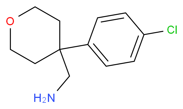 [4-(4-chlorophenyl)oxan-4-yl]methanamine_分子结构_CAS_927993-56-4