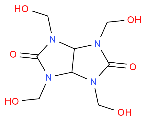 1,3,4,6-tetrakis(hydroxymethyl)-octahydroimidazo[4,5-d]imidazolidine-2,5-dione_分子结构_CAS_5395-50-6