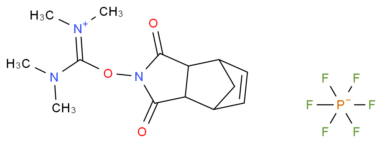 [(dimethylamino)({3,5-dioxo-4-azatricyclo[5.2.1.0<sup>2</sup>,<sup>6</sup>]dec-8-en-4-yl}oxy)methylidene]dimethylazanium; hexafluoro-λ<sup>5</sup>-phosphanuide_分子结构_CAS_208462-94-6