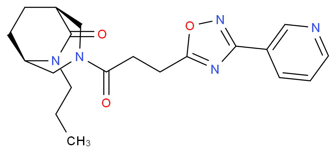 (1S*,5R*)-6-propyl-3-[3-(3-pyridin-3-yl-1,2,4-oxadiazol-5-yl)propanoyl]-3,6-diazabicyclo[3.2.2]nonan-7-one_分子结构_CAS_)