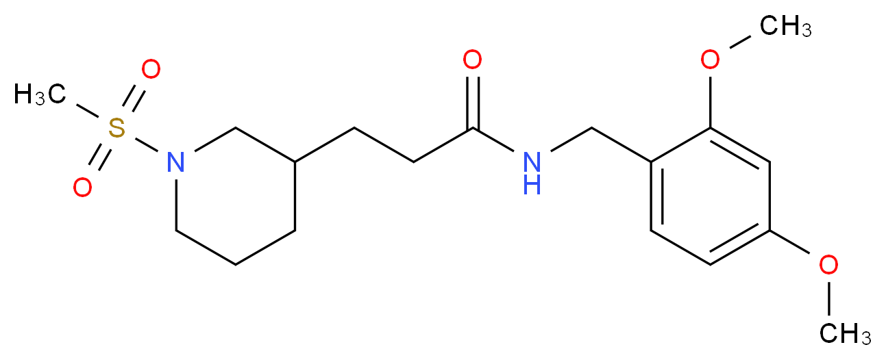 N-(2,4-dimethoxybenzyl)-3-[1-(methylsulfonyl)piperidin-3-yl]propanamide_分子结构_CAS_)