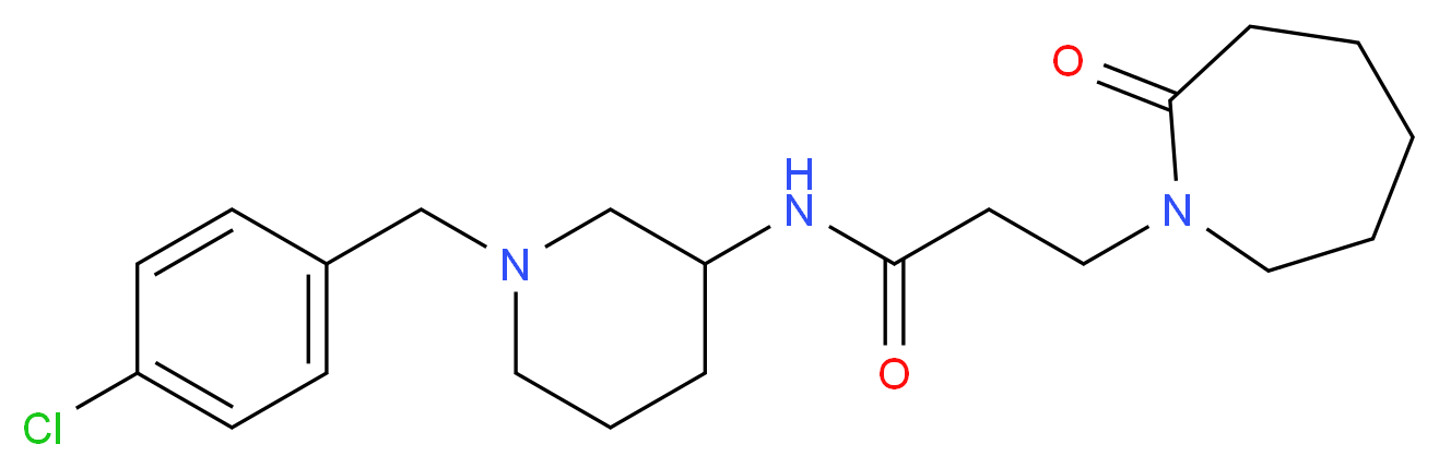N-[1-(4-chlorobenzyl)-3-piperidinyl]-3-(2-oxo-1-azepanyl)propanamide_分子结构_CAS_)