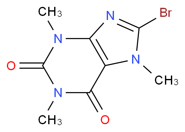 8-bromo-1,3,7-trimethyl-1H-purine-2,6(3H,7H)-dione_分子结构_CAS_)