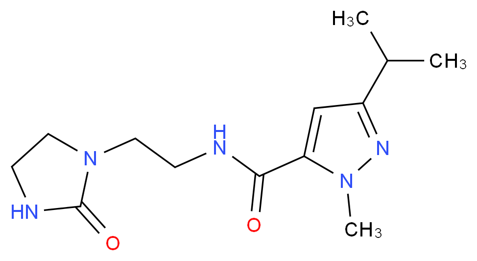 3-isopropyl-1-methyl-N-[2-(2-oxo-1-imidazolidinyl)ethyl]-1H-pyrazole-5-carboxamide_分子结构_CAS_)