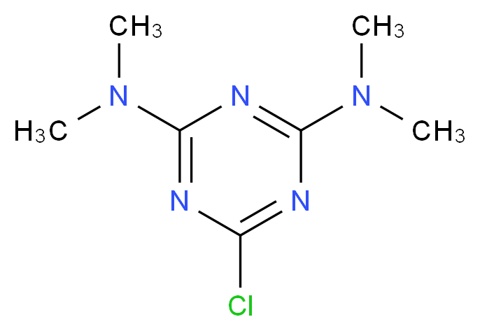 6-chloro-2-N,2-N,4-N,4-N-tetramethyl-1,3,5-triazine-2,4-diamine_分子结构_CAS_3140-74-7