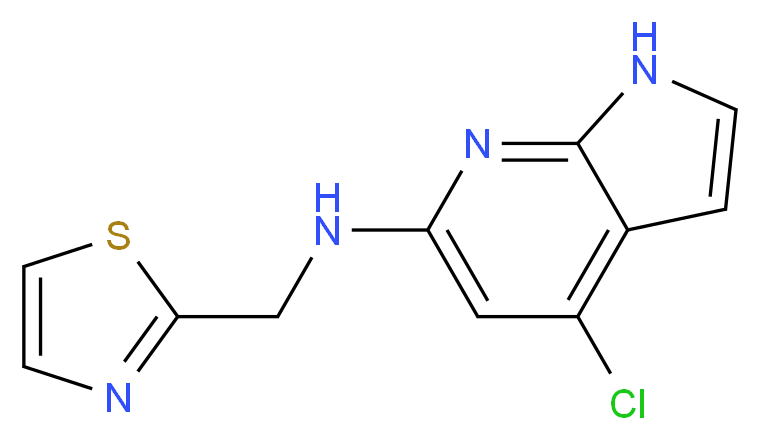 4-chloro-N-(1,3-thiazol-2-ylmethyl)-1H-pyrrolo[2,3-b]pyridin-6-amine_分子结构_CAS_)
