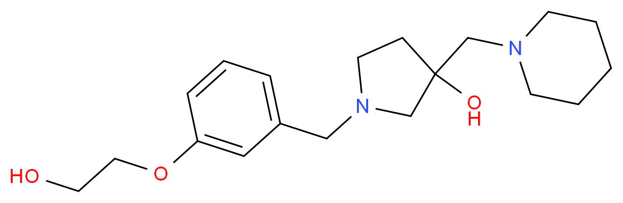 1-[3-(2-hydroxyethoxy)benzyl]-3-(piperidin-1-ylmethyl)pyrrolidin-3-ol_分子结构_CAS_)