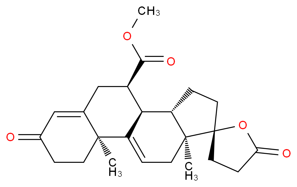 (7a,17a)-17-Hydroxy-3-oxo-pregna-4,9(11)-diene-7,21-dicarboxylic acid g-lactone methyl ester_分子结构_CAS_95716-70-4)