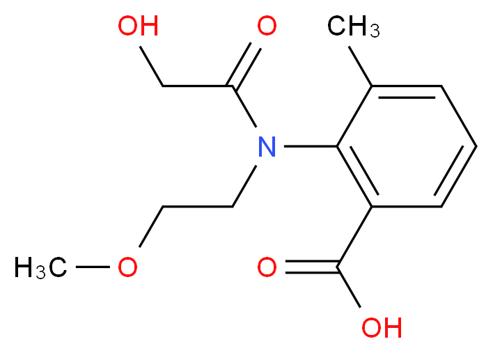 2-[2-hydroxy-N-(2-methoxyethyl)acetamido]-3-methylbenzoic acid_分子结构_CAS_1138220-18-4