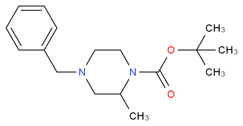 4-Benzyl-2-methylpiperazine-1-carboxylic acid tert-butyl ester_分子结构_CAS_120737-77-1)