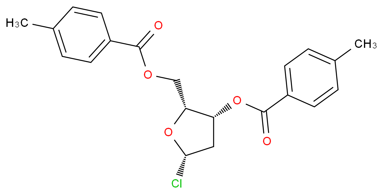 2-Deoxy-3,5-di-O-p-toluoyl-D-ribofuranosyl Chloride_分子结构_CAS_3601-89-6)