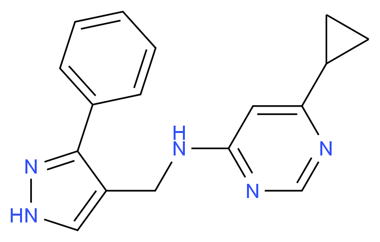 6-cyclopropyl-N-[(3-phenyl-1H-pyrazol-4-yl)methyl]pyrimidin-4-amine_分子结构_CAS_)