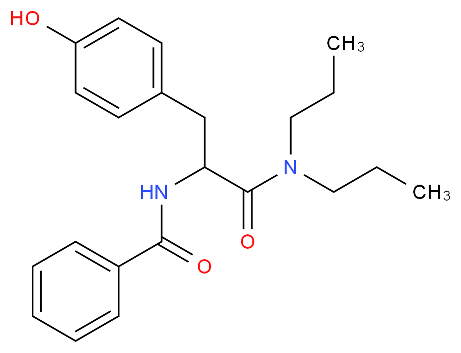 N-Benzoyl-DL-tyrosyl-N',N'-dipropylamide_分子结构_CAS_57227-09-5)