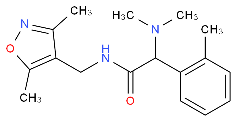 2-(dimethylamino)-N-[(3,5-dimethylisoxazol-4-yl)methyl]-2-(2-methylphenyl)acetamide_分子结构_CAS_)