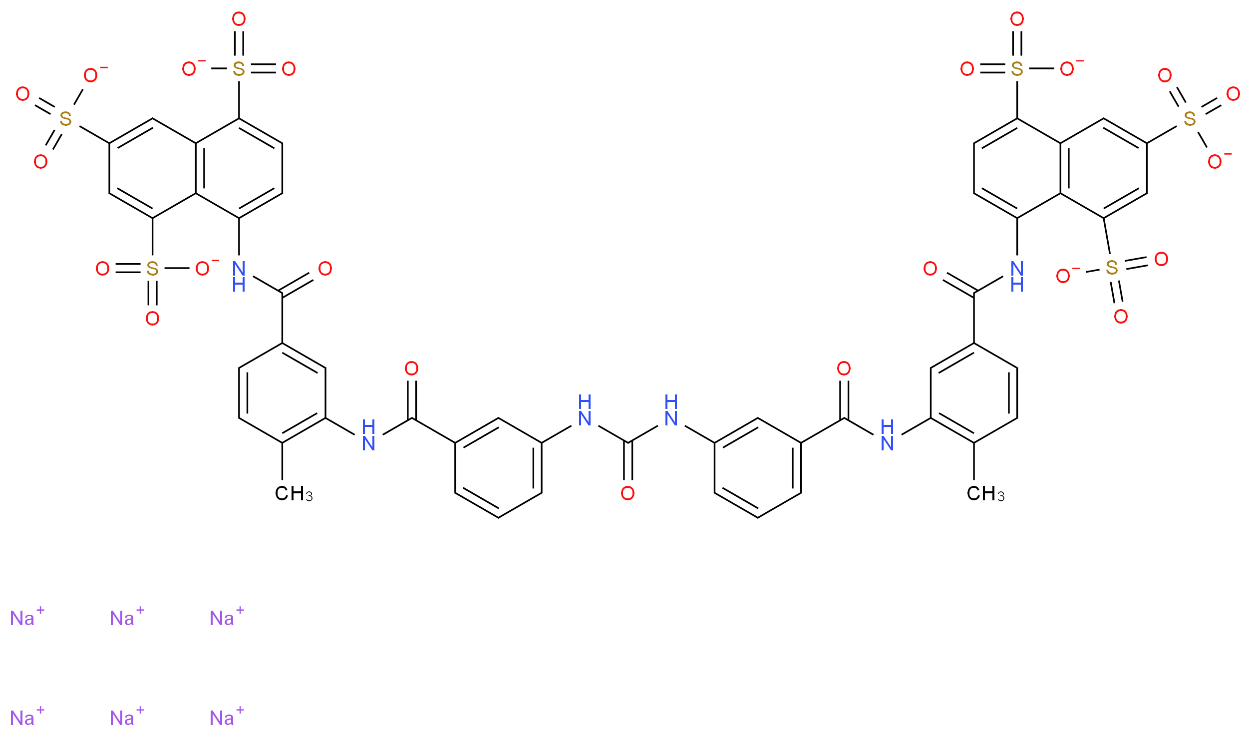 SURAMIN SODIUM SALT_分子结构_CAS_129-46-4)