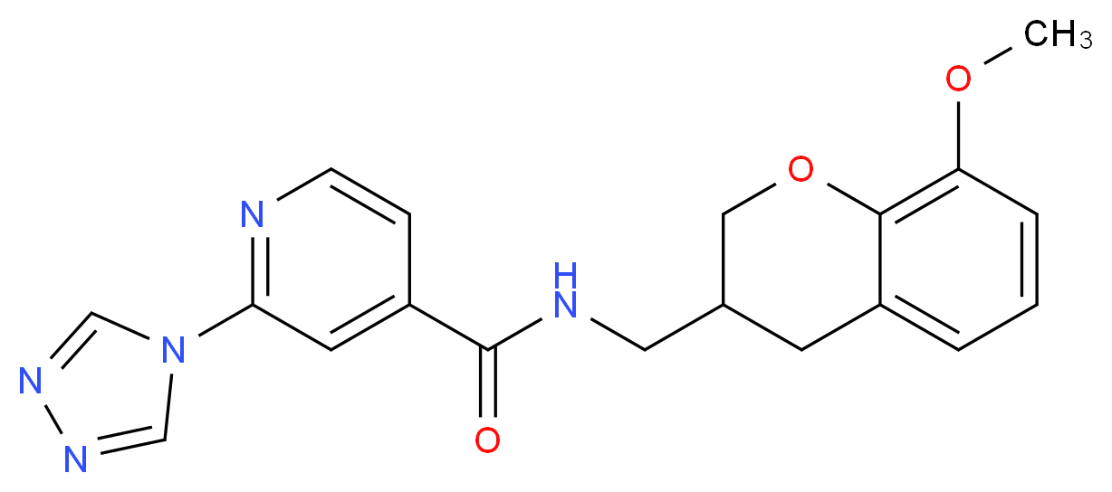 N-[(8-methoxy-3,4-dihydro-2H-chromen-3-yl)methyl]-2-(4H-1,2,4-triazol-4-yl)isonicotinamide_分子结构_CAS_)