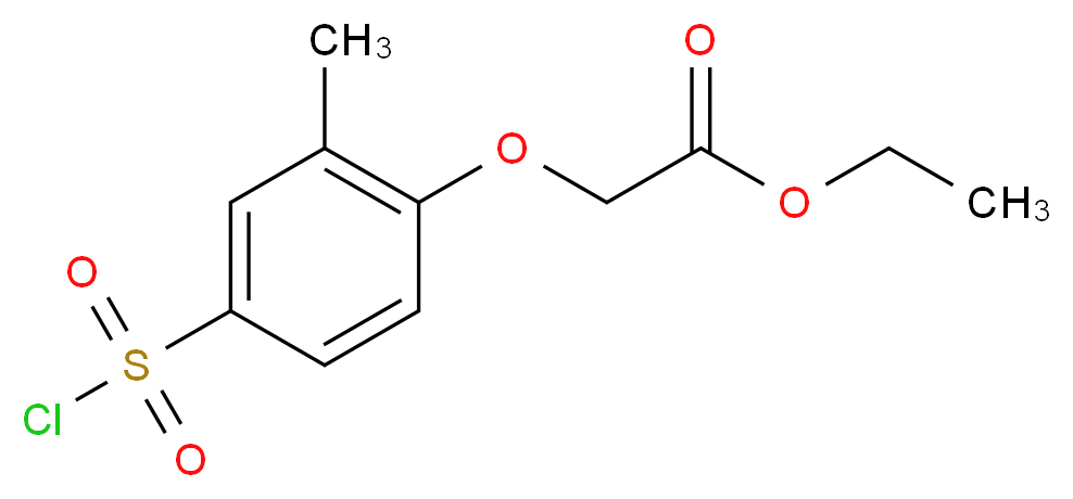 Ethyl [2-Methyl-3-(chlorosulfonyl)phenoxy]acetate_分子结构_CAS_91427-62-2)