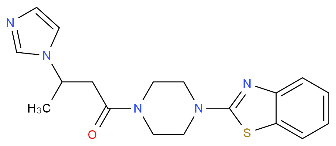 2-{4-[3-(1H-imidazol-1-yl)butanoyl]-1-piperazinyl}-1,3-benzothiazole_分子结构_CAS_)