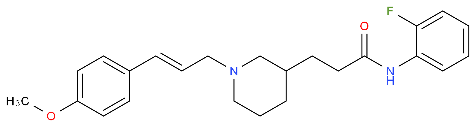 N-(2-fluorophenyl)-3-{1-[(2E)-3-(4-methoxyphenyl)-2-propen-1-yl]-3-piperidinyl}propanamide_分子结构_CAS_)