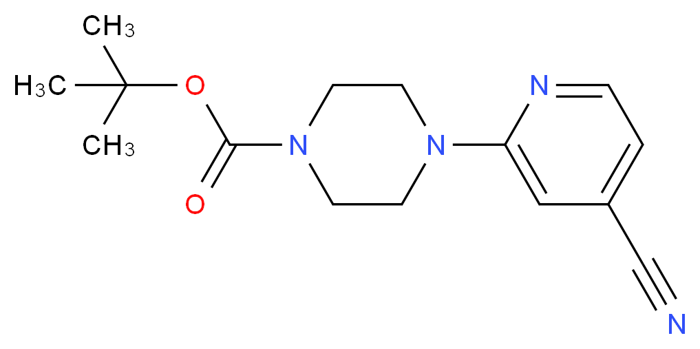 4-(4-Cyanopyridin-2-yl)piperazine, N1-BOC protected_分子结构_CAS_884507-31-7)