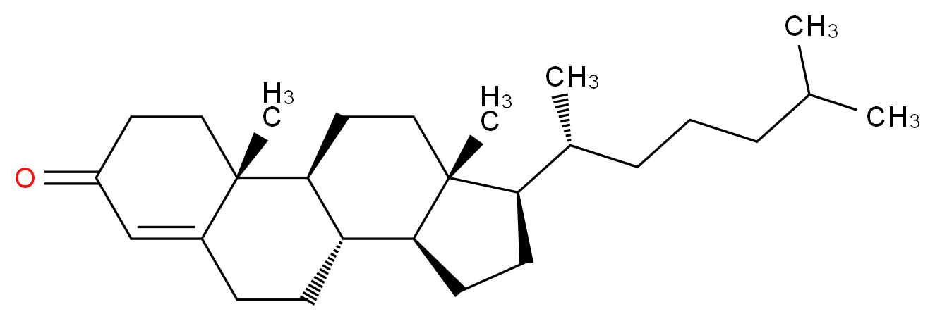 (8S,9S,10R,13R,14S,17R)-10,13-dimethyl-17-((R)-6-methylheptan-2-yl)-6,7,8,9,10,11,12,13,14,15,16,17-dodecahydro-1H-cyclopenta[a]phenanthren-3(2H)-one_分子结构_CAS_)