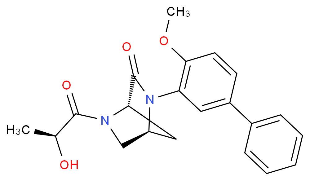 (1S,4S)-5-[(2S)-2-hydroxypropanoyl]-2-(4-methoxy-3-biphenylyl)-2,5-diazabicyclo[2.2.1]heptan-3-one_分子结构_CAS_)